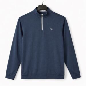 Rhoback Mens Quarter Zip Pullover Golf Performance Stretch Navy 3XL